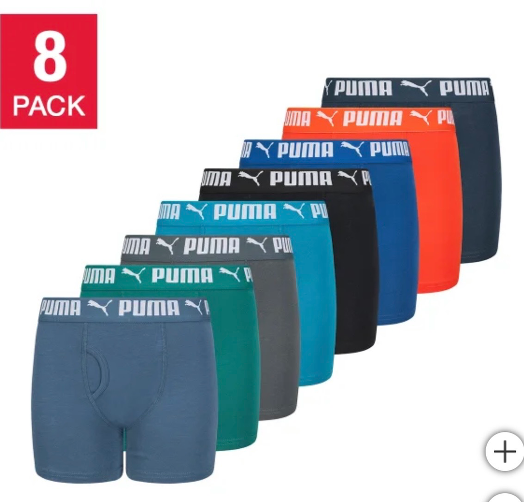 Puma Boys Boxer Brief, 8-pack (Live Miners)