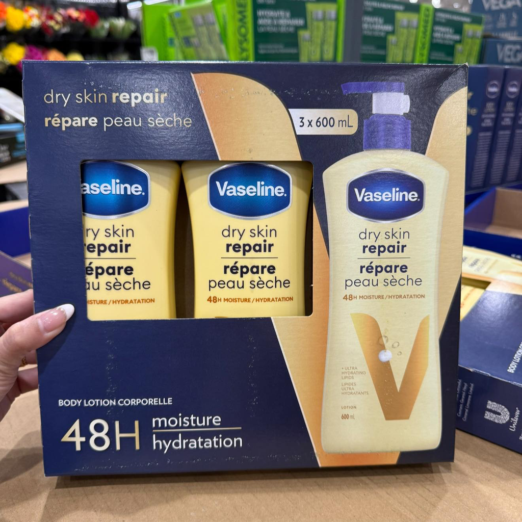 Vaseline Dry Skin Repair Lotion (3X600ml)