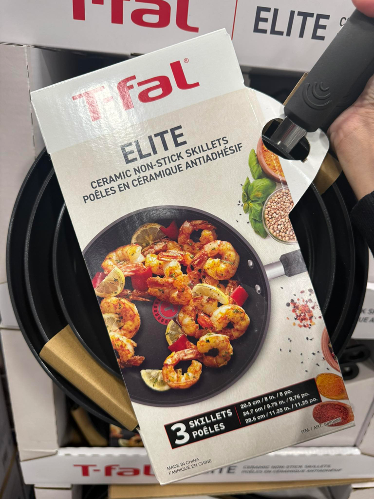T-fal Elite Ceramic Non-Stick Skillets, 3pcs