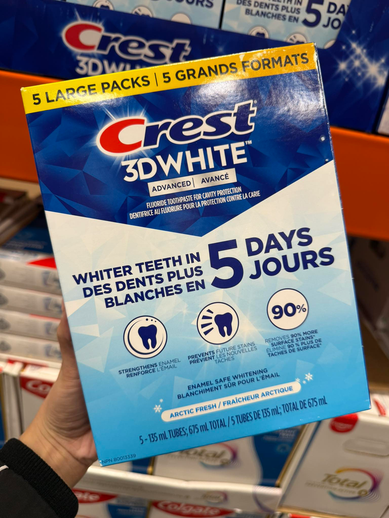 Crest 3D White, 5 Large Packs (ETA: Aug/Sept 2026)
