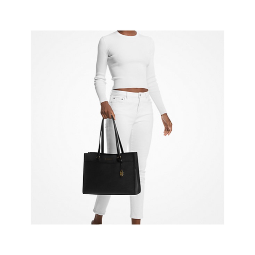 MK Jet Set Travel Large Saffiano Leather Pocket Tote Bag